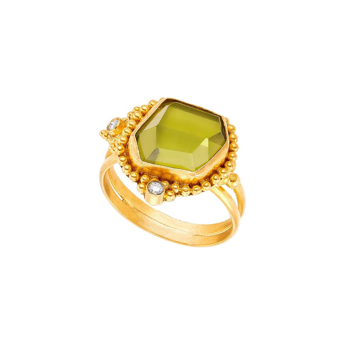 GOLD K22 WITH PERIDOT & DIAMONDS – Byzantino.com – Greek Jewellery